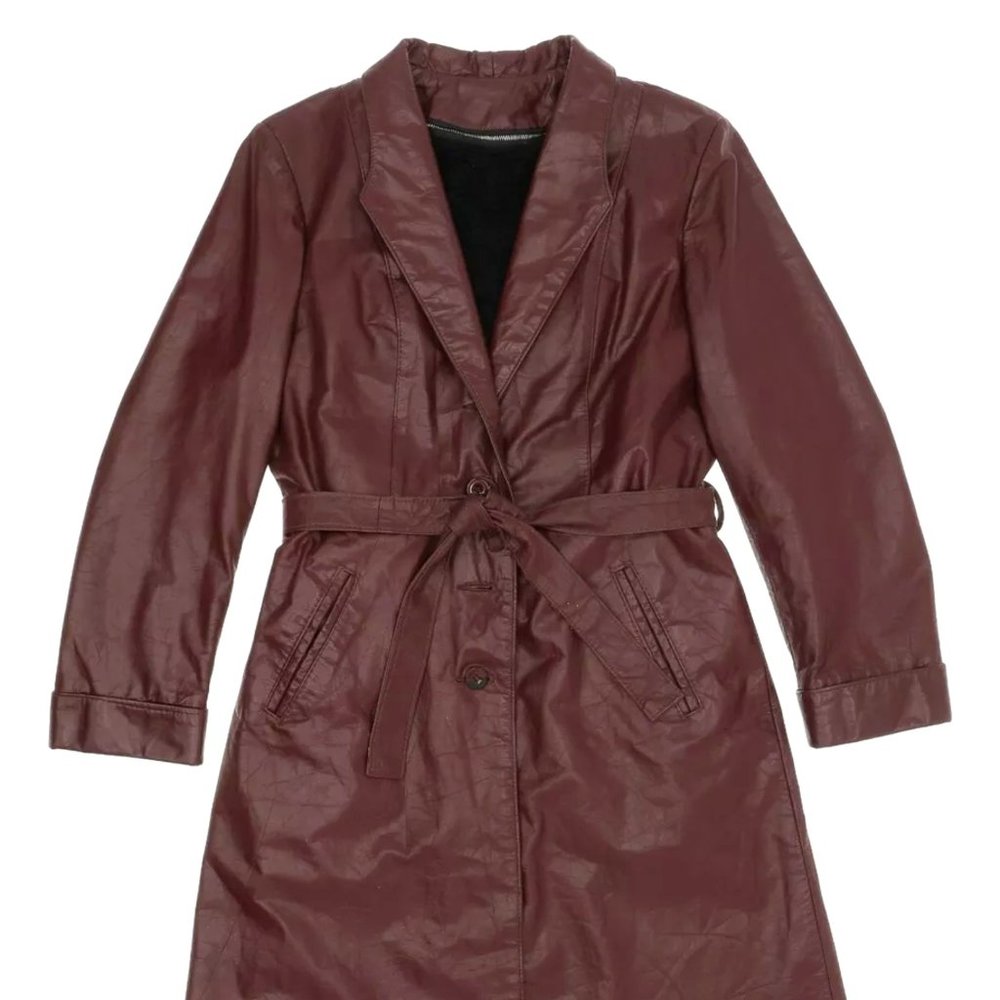 Women's Medium Genuine Leather Trench Coat